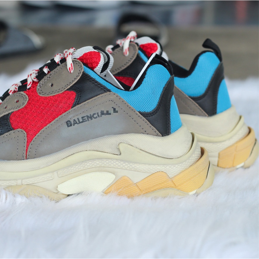 Giày Thể Thao Nam Nữ Giày Sneaker Triple s Xanh Đỏ