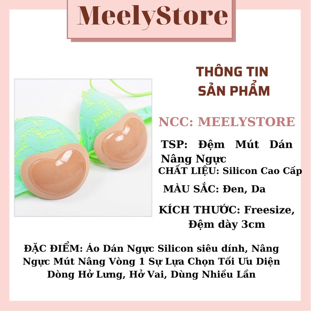 Cặp Miếng Dán Độn Ngực Siêu Dính 3 Phân Mút Độn Nâng Ngực Tạo Khe Siêu Đẩy Áo Ngực Mỏng Bikini Dùng Nhiều Lần -ĐL