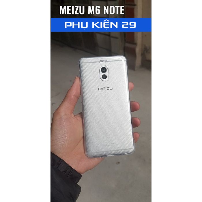 [Meizu M6 Note] Dán lưng 3D vân Cacbon - Carbon