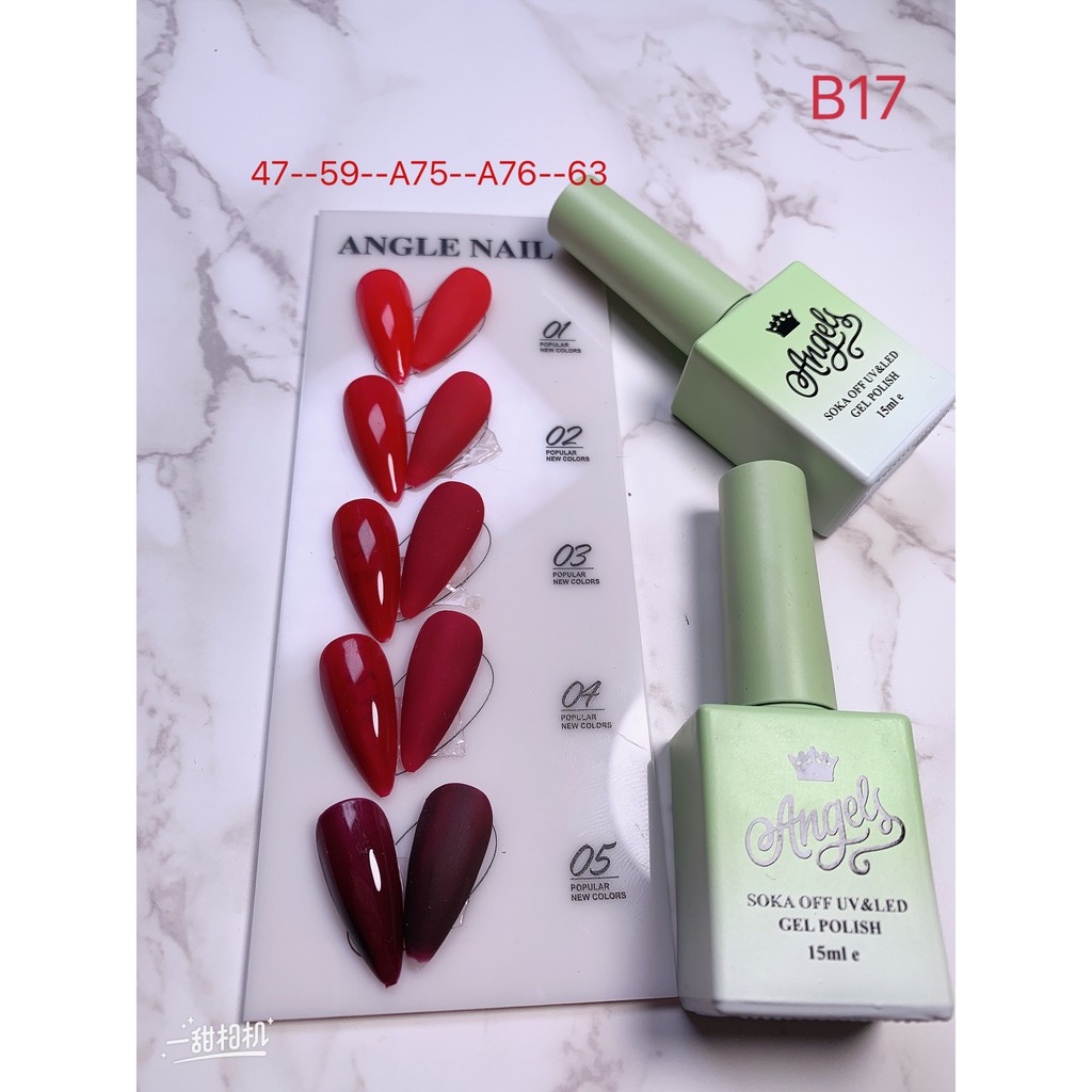 Sơn Gel Angels, Nail Art, bảng đỏ 5 màu chọn lẻ