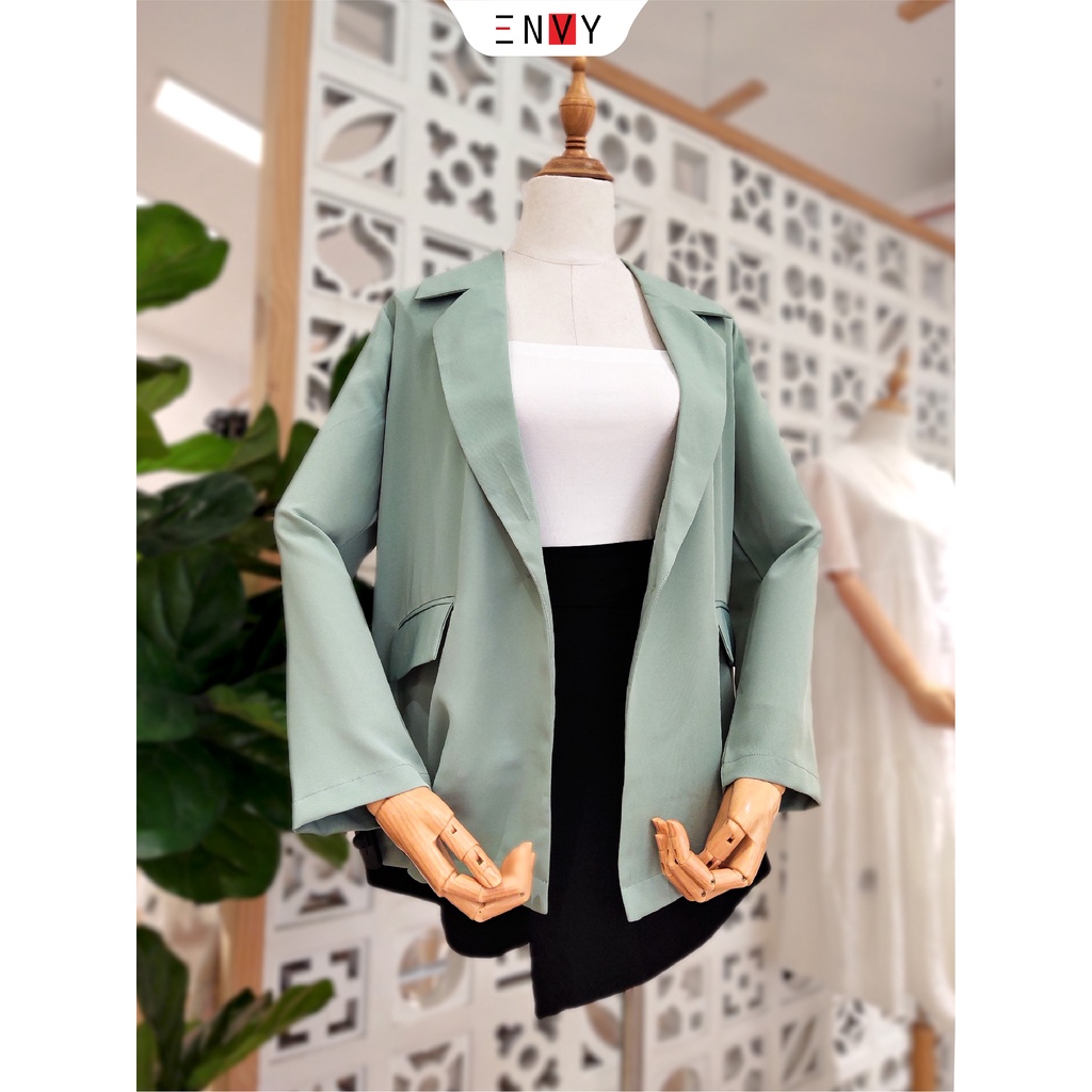 Áo khoác vest lụa một lớp ENVY AK54 túi thật, chất mịn mướt