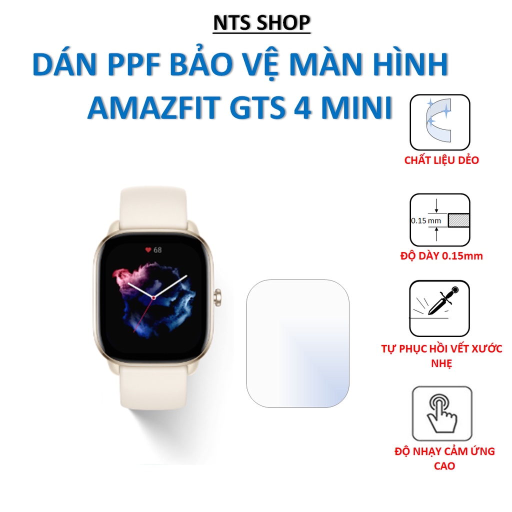Dán PPF (bộ 2 tấm) chống xước màn hình Amazfit GTS 4 Mini