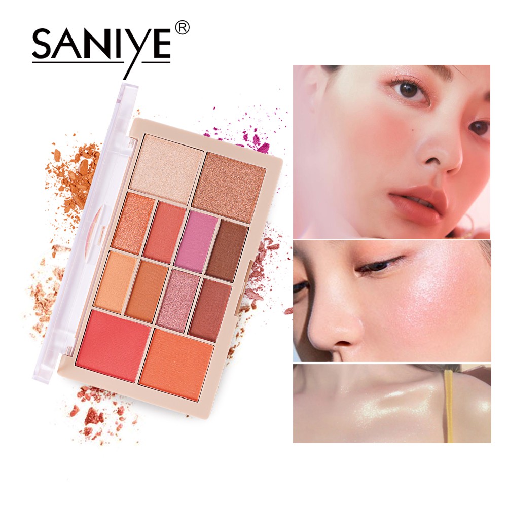 [Hàng mới về] Bảng Phấn Mắt Kiêm Phấn Má Hồng Bắt Sáng Saniye E225 | BigBuy360 - bigbuy360.vn