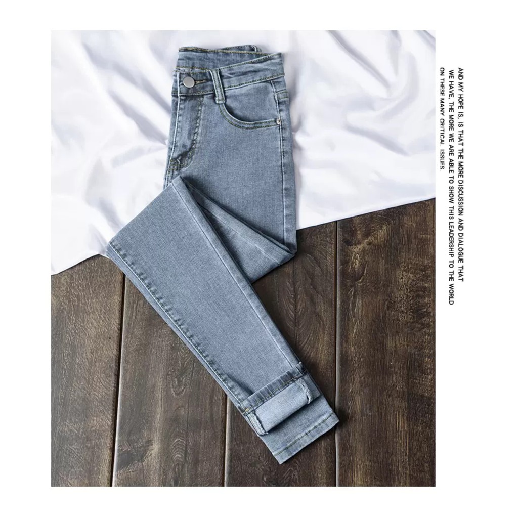 [ CỨNG CỎI ] QUẦN SKINNY JEAN GIÃN DÀI NỮ LƯNG CAO LAI CUỐN MÀU XANH, XÁM, ĐEN TUNG BAY TRONG GIÓ CAO CẤP UTI JEANS