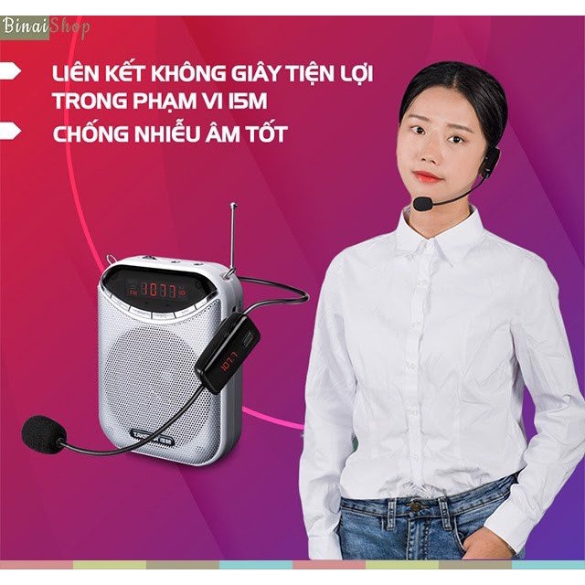 [Mã ELHACE giảm 4% đơn 300K] Máy trợ giảng không dây UHF, Bluetooth Takstar E300W[Bảo hành 12 tháng]