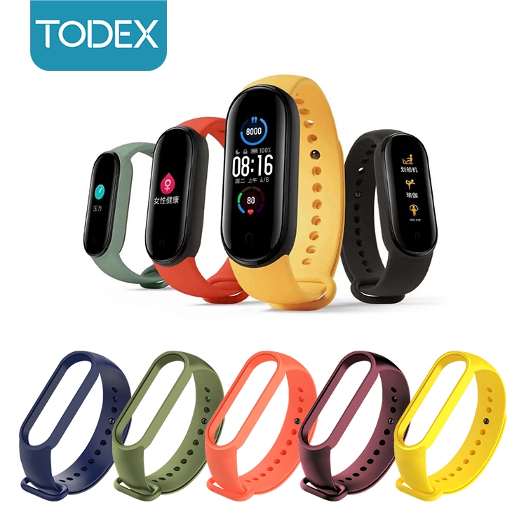 Set 5 Dây Đeo TODEX Bằng Silicon Cho Đồng Hồ Xiaomi Mi Band 5