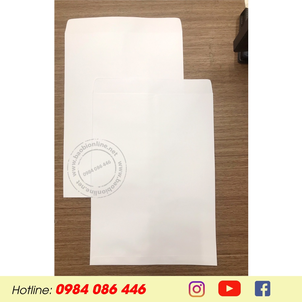 20 BAO THƯ  TRẮNG GIẤY FORT 80/100/120GSM NẮP NGANG 25x35CM CÓ SẴN - BAOBIONLINE