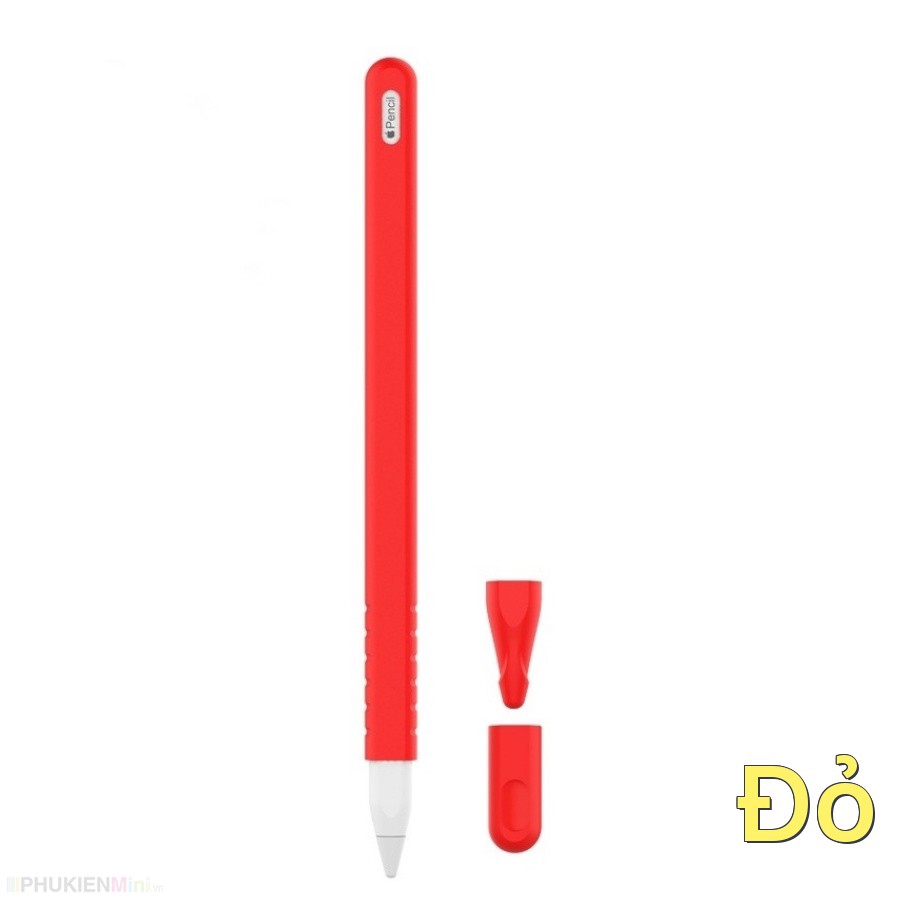 Ống silicon chống trơn trượt gồm 1 ống bảo vệ thân bút và 2 nắp bảo vệ đầu bút cho Apple Pencil 2