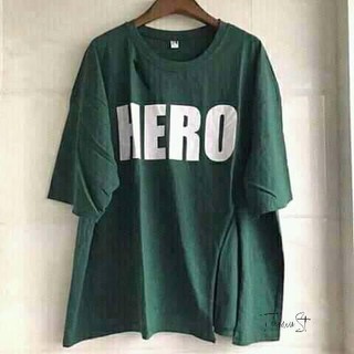 Áo thun nữ form rộng xanh Hero