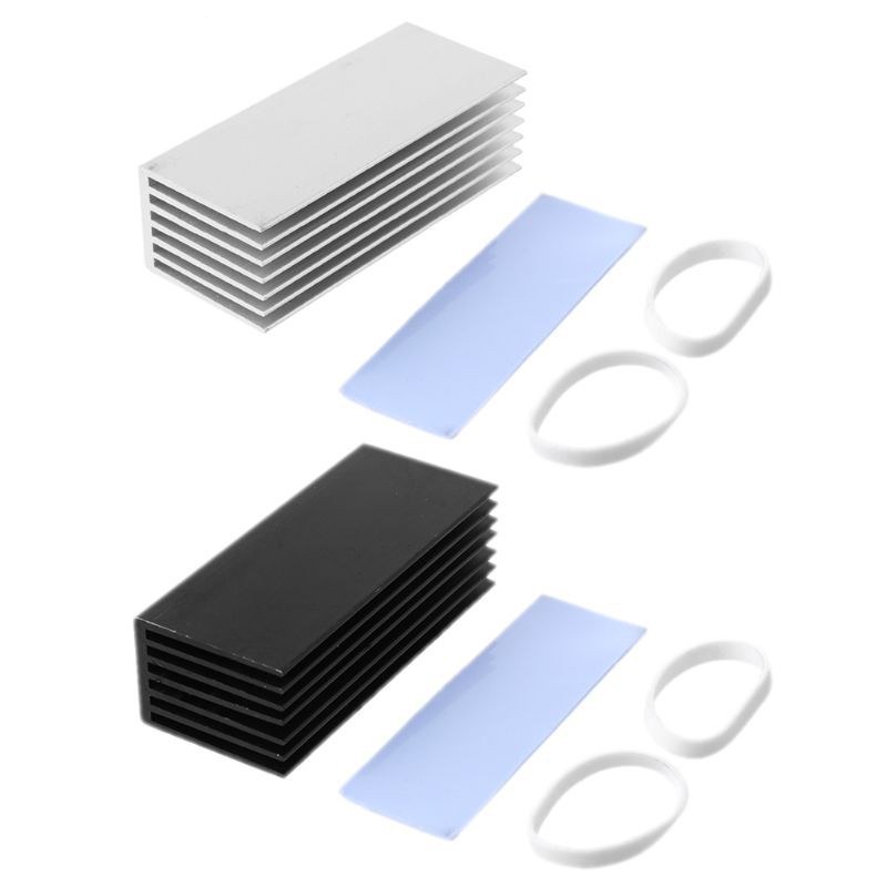 dou 1Set Aluminum Heatsink Cooling Thermal Pad Cooling Radiator Cooler For NVME M.2 NGFF SSD Solid