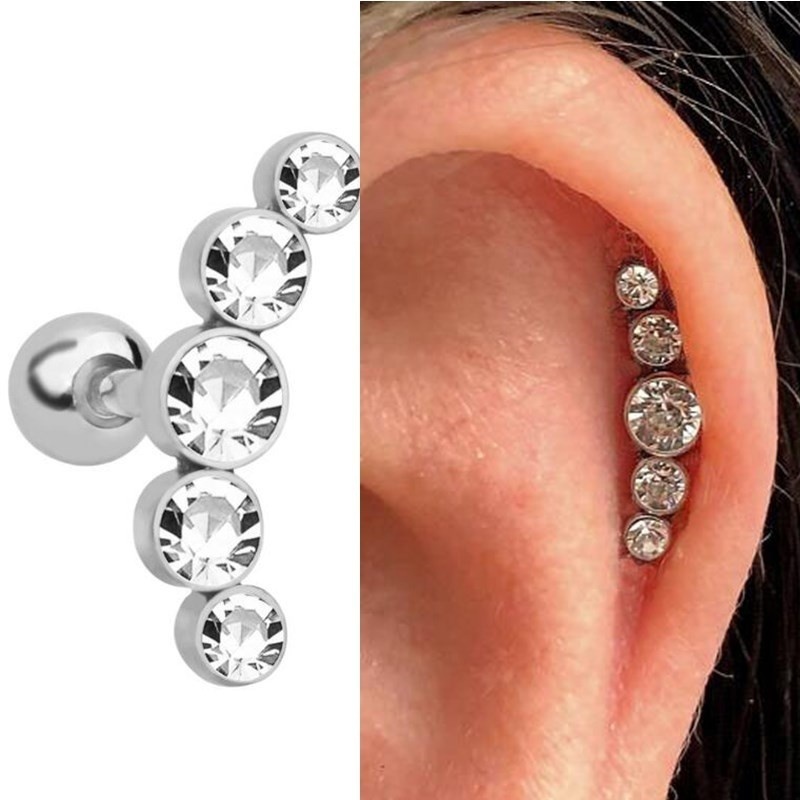 Khuyên Tai Đính Đá Pha Lê Thời Trang Cá Tính 16G