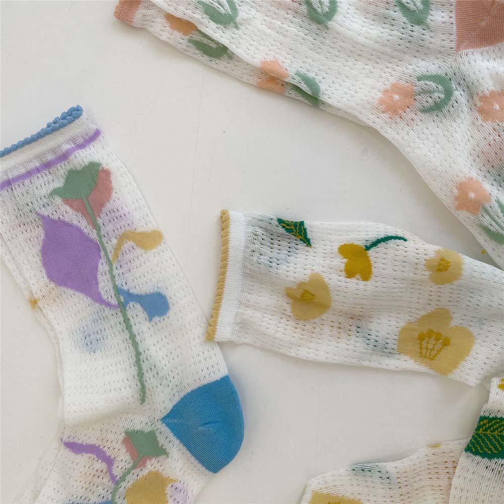MOCHO Vớ Cotton Thoáng Khí Họa Tiết Hoa Phong Cách Nhật Bản