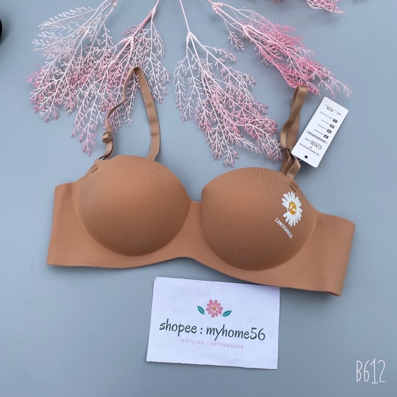 Áo ngực ko gọng quả ngang đệm dày siêu nâng ngực cao cấp hoa cúc a80