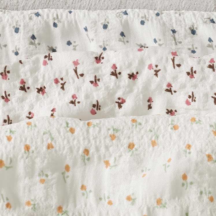 Áo Croptop Hoa Nhí Tay Phồng Rút Ngực Hàng Quảng Châu AK04 Kèm Ảnh Thật