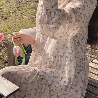 Đầm babydoll tầng họa tiết hoa
