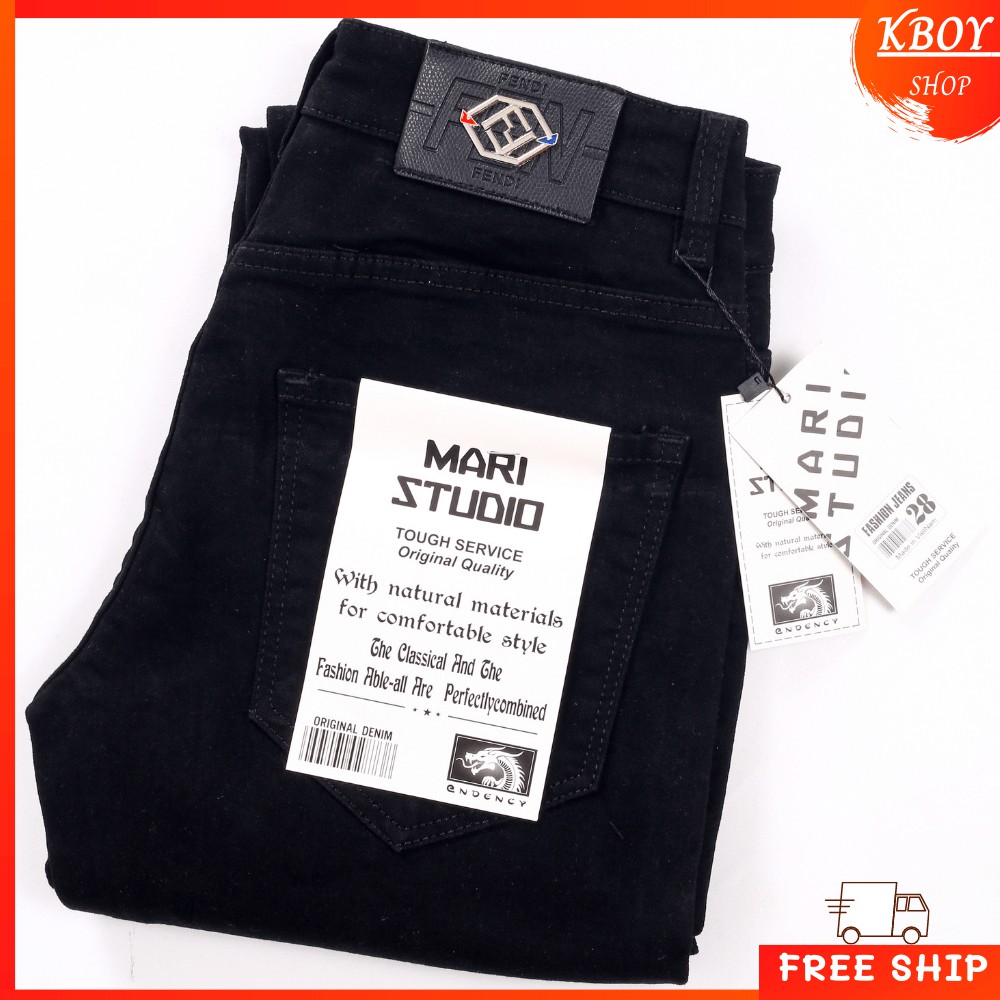 Quần jeans nam [𝐅𝐑𝐄𝐄 𝐒𝐇𝐈𝐏] Quần jean đen vải co giãn ống ôm vải mềm mịn cao cấp hợp dáng - QJ06 | BigBuy360 - bigbuy360.vn