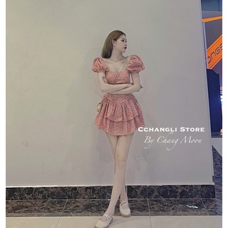 Váy hoa nhí tầng( ảnh thật by Chang Moon)
