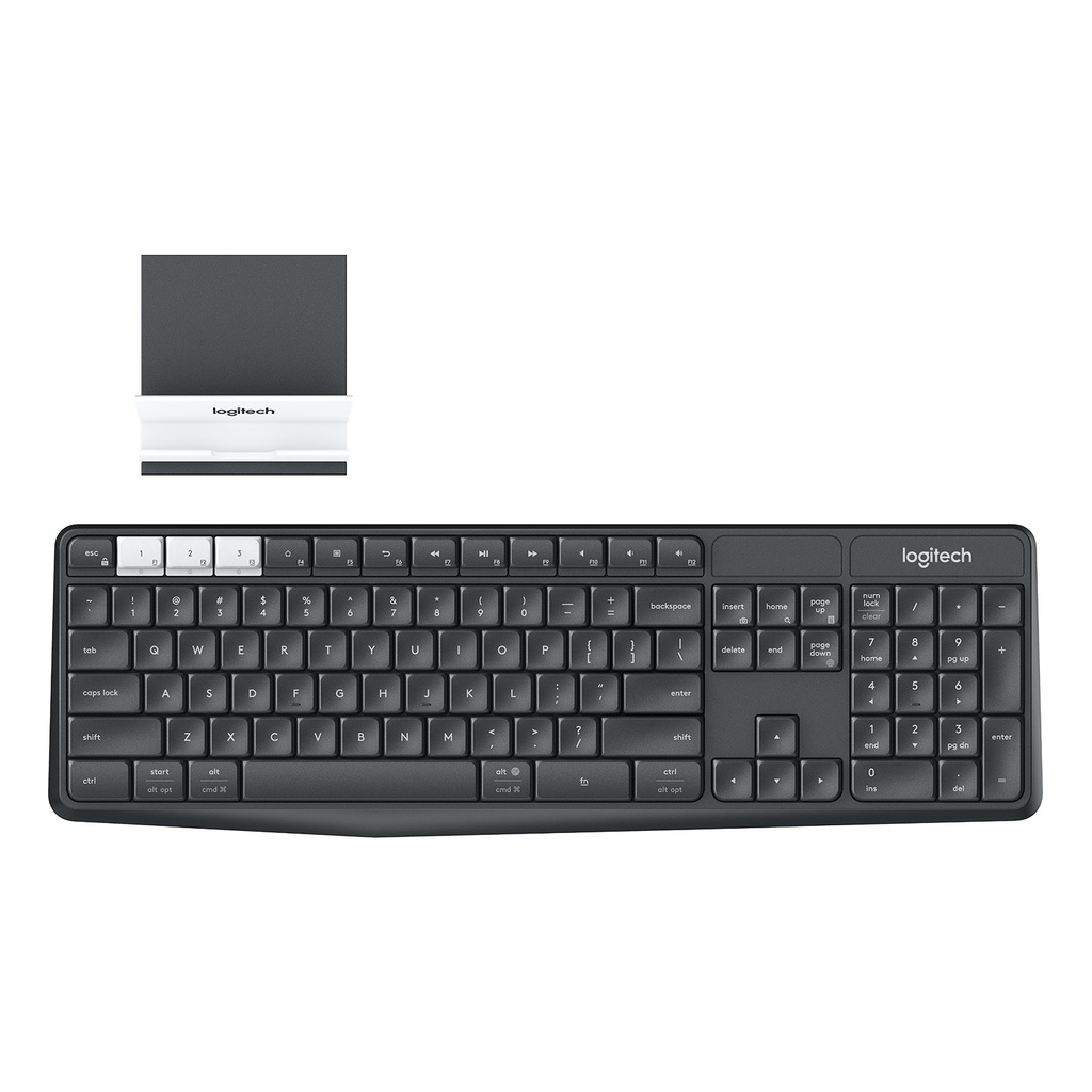 [Mã ELLOGIWL5 giảm 10% đơn 500K] Bàn phím không dây Logitech K375s - Kèm giá đỡ USB, giảm ồn, Laptop/Tablets