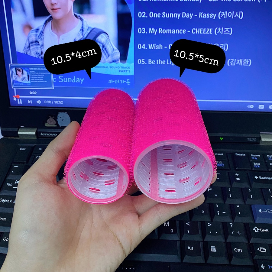 Combo 2 lô cuốn tóc, quấn tóc size 10.5*5cm và 10.5*4cm lõi lá bạc siêu nhẹ, dẫn nhiệt siêu tốt cực dễ thương