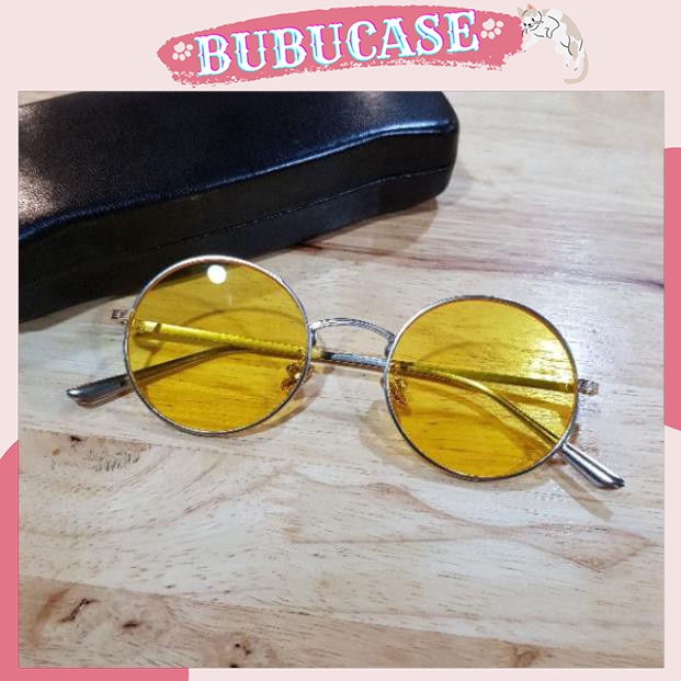 Kính tròn - kính thầy bói vàng gọng kim loại cao