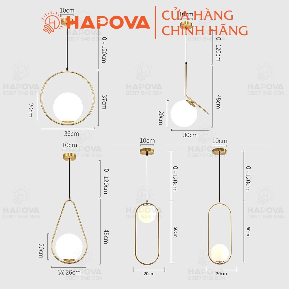 Đèn thả trang trí phòng khách phòng ngủ Decor HAPOVA DUMIS 5009