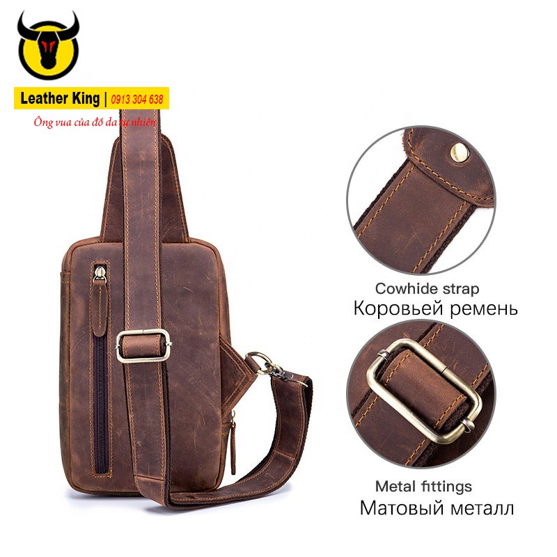 Túi Đeo Ngực Nam | Túi Đeo Chéo | Da Bò Cao Cấp 100% Chính Hãng