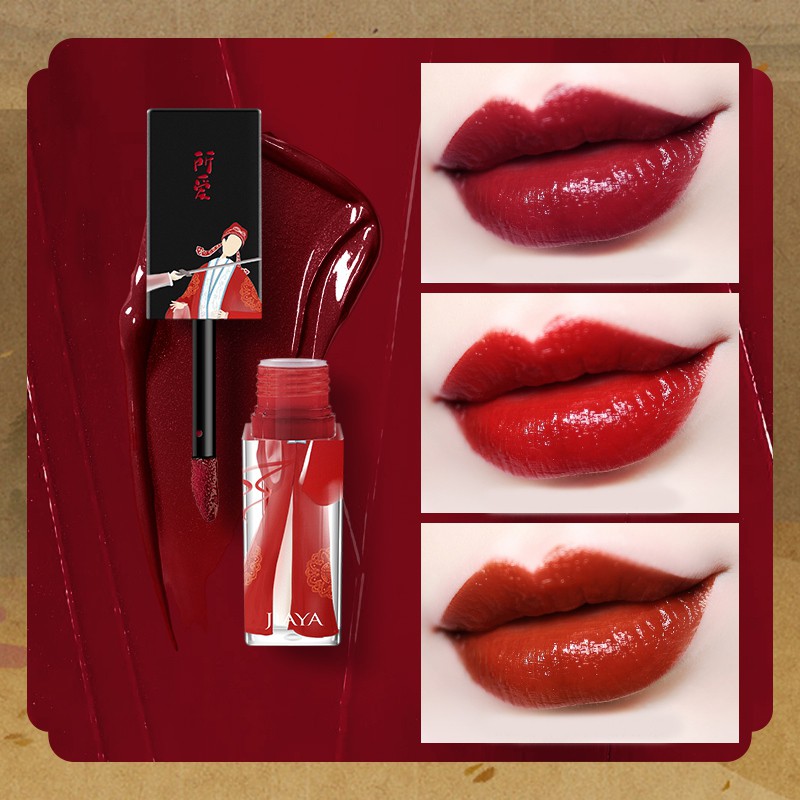 [Hàng mới về] Set son môi trang điểm mướt mịn thiết kế bao bì phong cách Trung Hoa truyền thống