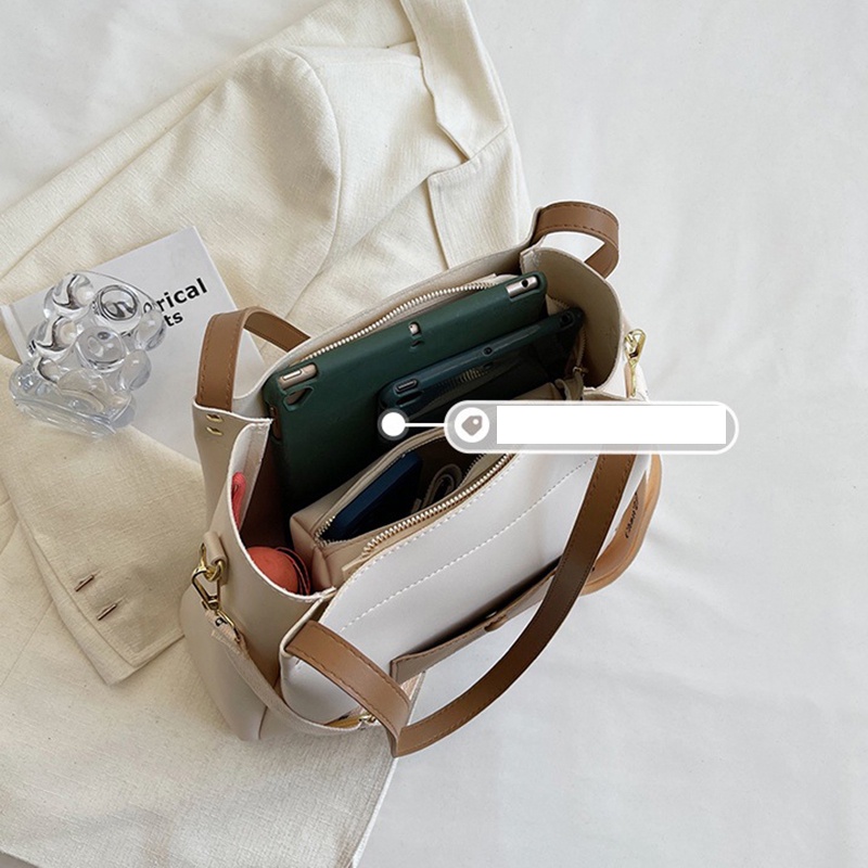 IELGY Túi Đeo Vai Cỡ Lớn Màu Sắc Tương Phản Thời Trang Cho Nữ