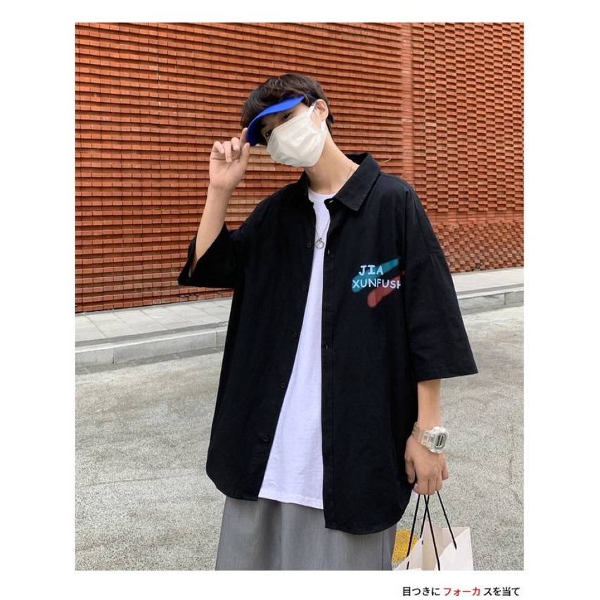 Áo sơ mi tay lỡ unisex from rộng nam nữ , sơ mi nam nữ vải voan lụa mịn mát free size 40kg - 70kg