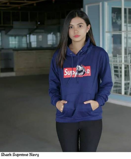 Áo Hoodie In Hình Cá Mập Supreme Thời Trang