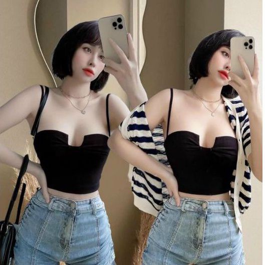 Áo 2 dây ngực cổ u hot girl mẫu siêu hot (Jk089)