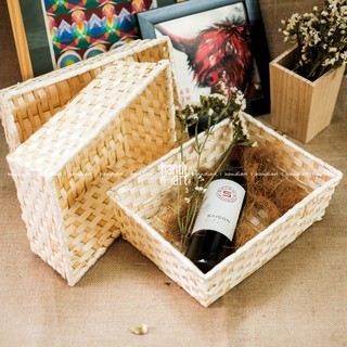 Khay tre gói quà, khay tre đan đựng đồ