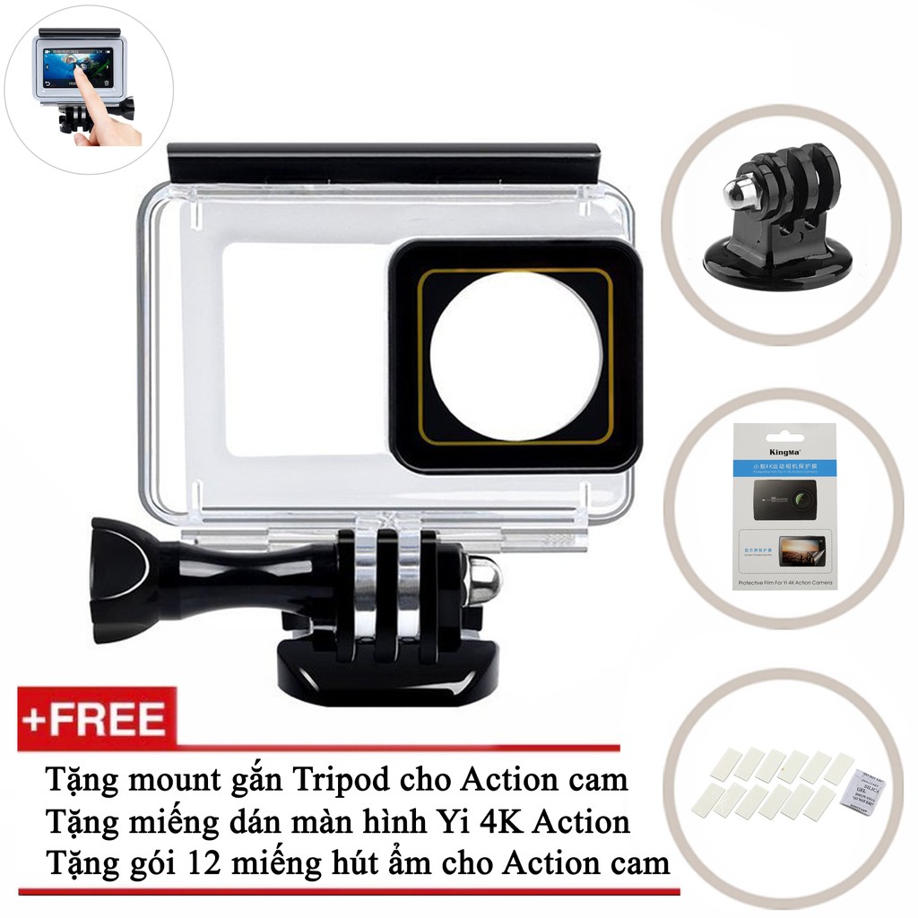 Case chống nước nắp cảm ứng cho Yi 4K Action