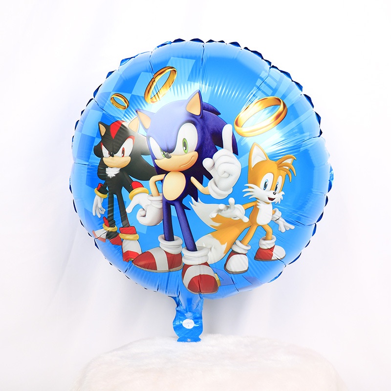 Set Bong Bóng Hình Nhím Sonic Trang Trí Tiệc Sinh Nhật