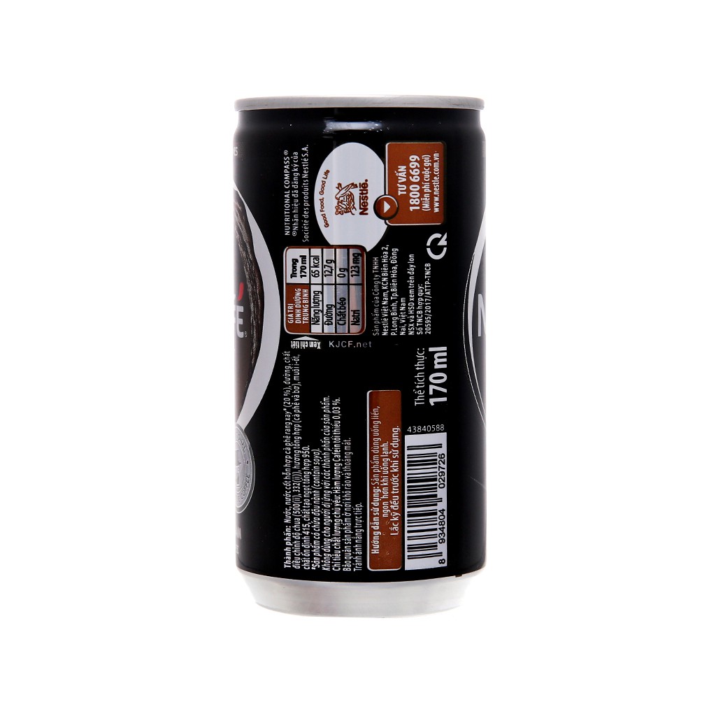 5 lon cà phê đen NesCafé Café Việt 170ml