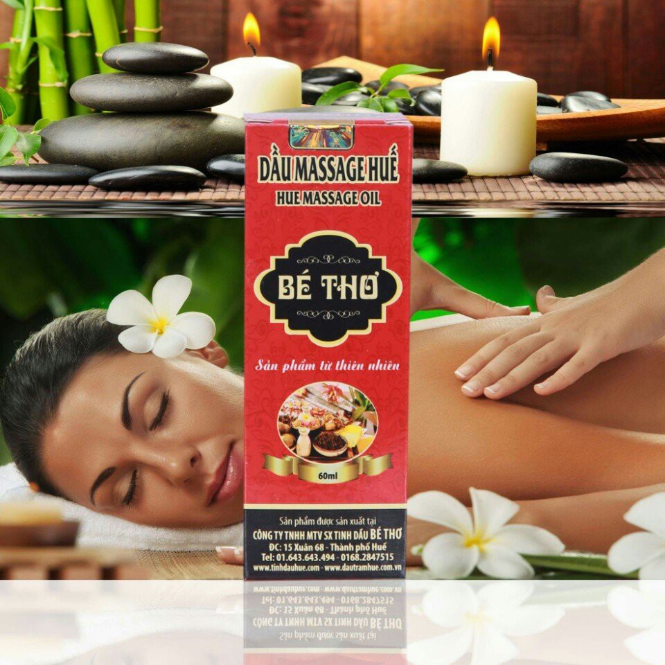 Dầu massage Huế ( Hàng chính hãng có tem chống giả của Công ty TNHH MTV Sản xuất Tinh dầu Bé Thơ)