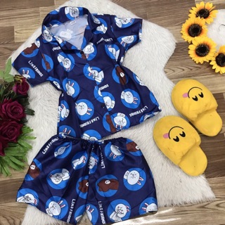 Bộ ngủ phi bóng Pijama gấu line