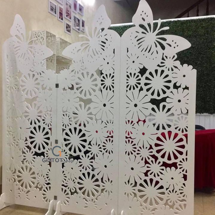 Vách ngăn bình phong họa tiết hình cánh bướm GTS303, hàng đẹp chống cong vênh mối mọt /Giá bán 1 tấm