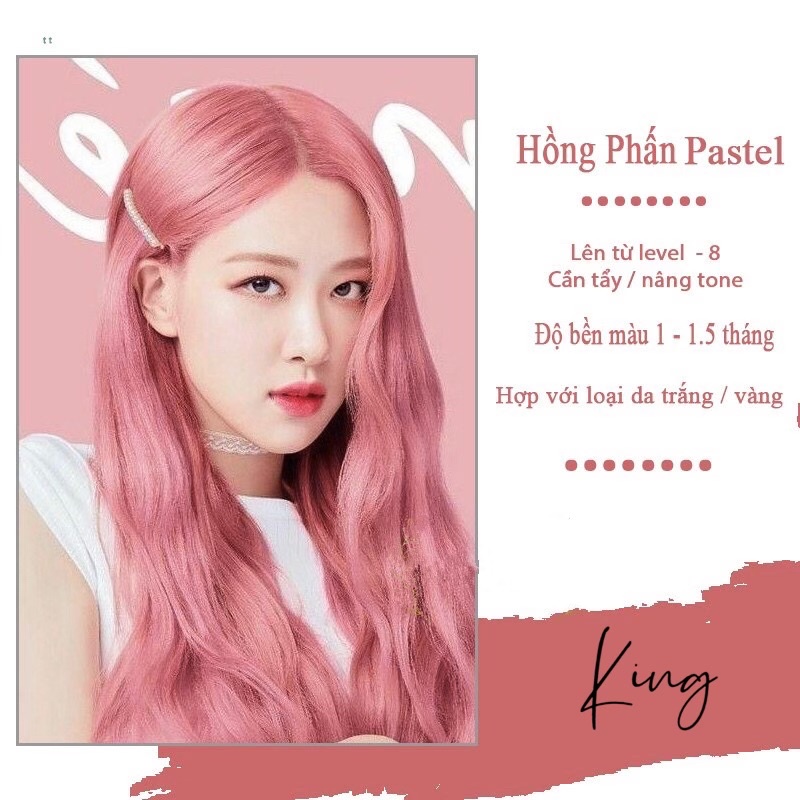 Thuốc nhuộm tóc màu HỒNG KHÓI / HỒNG PHẤN PASTEL Lên từ nền level 9