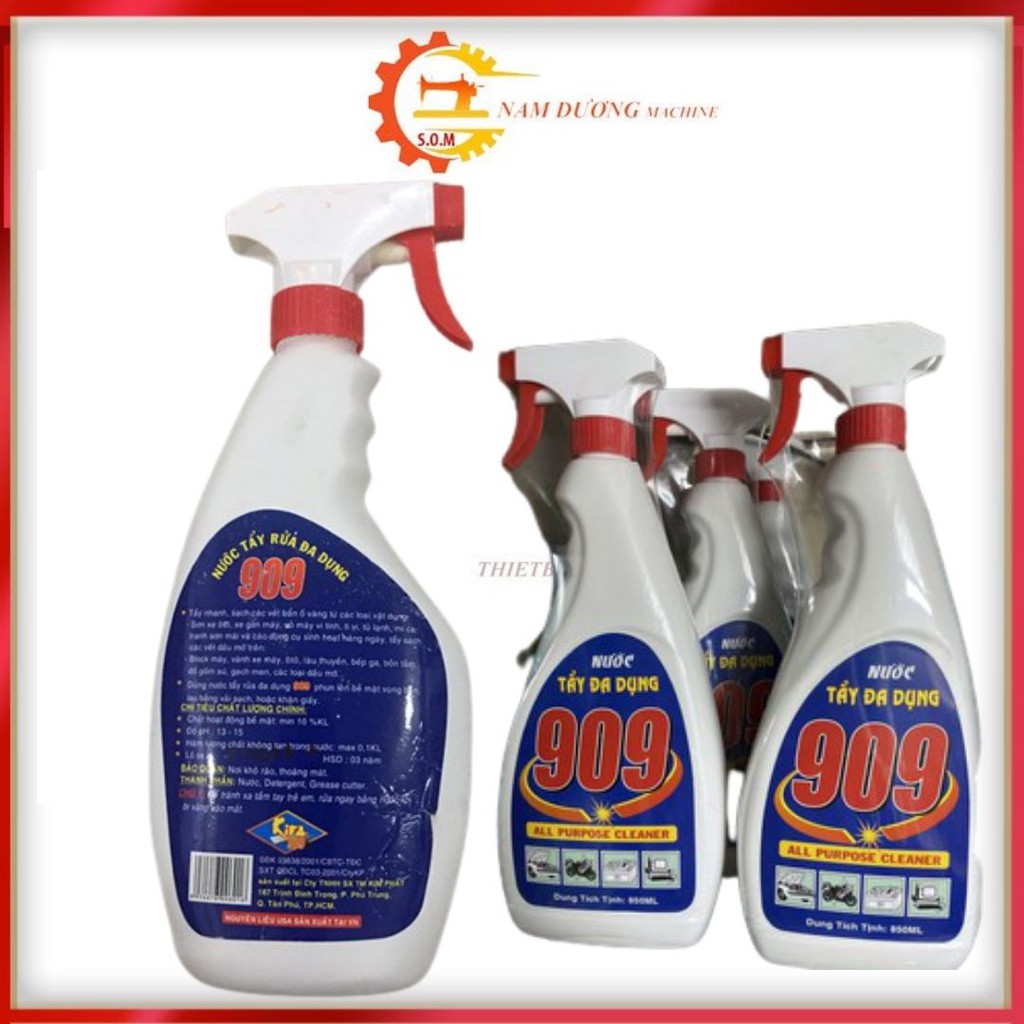 Nước tẩy đa dụng 909 chai lớn 850 ml > Nước tẩy rửa đa năng 909 > Chất tẩy rửa
