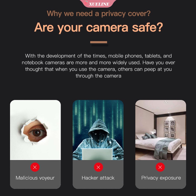 Miếng Dán Che Webcam Từ Tính Dạng Trượt Cho Điện Thoại/Máy Tính Bảng/Laptop