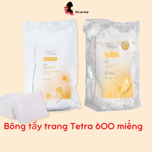 Bông Tẩy Trang Pháp Tetra 500, 600 Miếng  Le Soin Đắp Toner