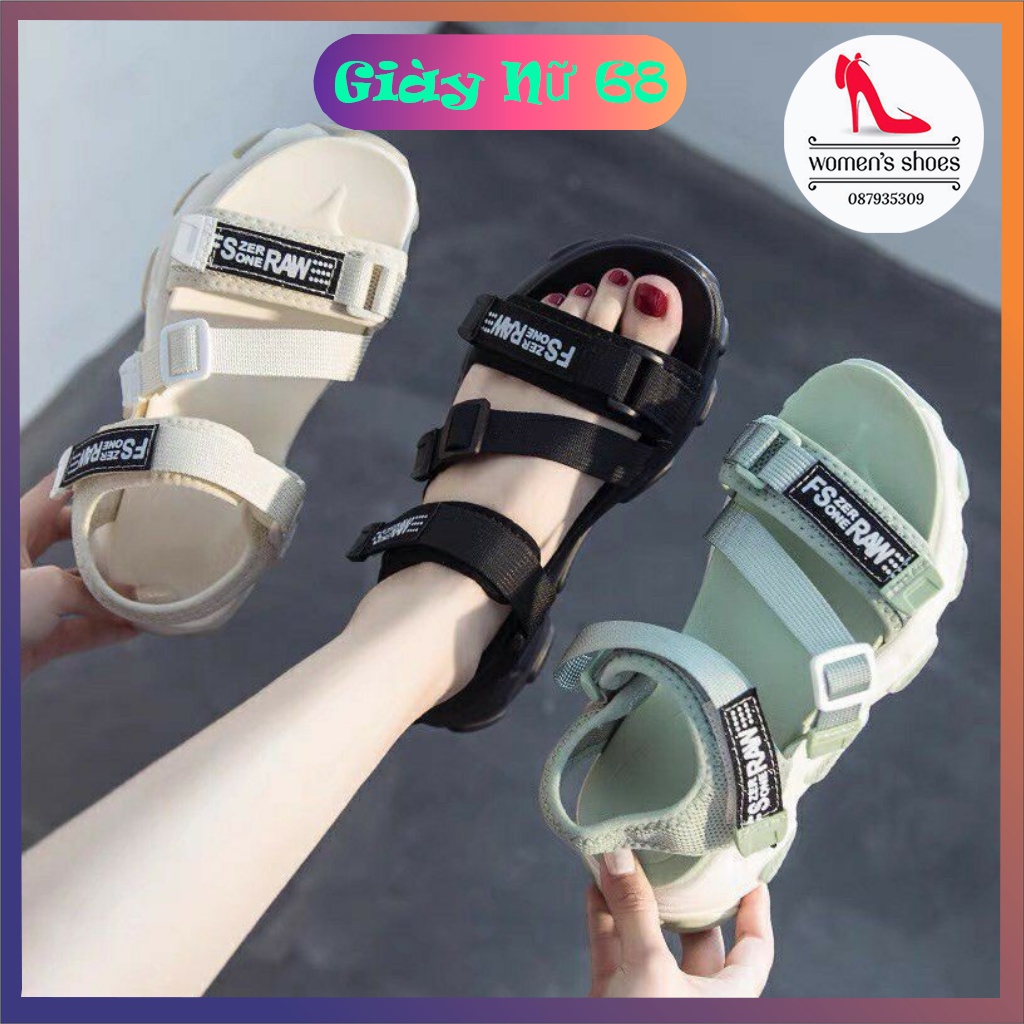 Sandal Nữ 3 Màu Độn Đế Chữ RAW