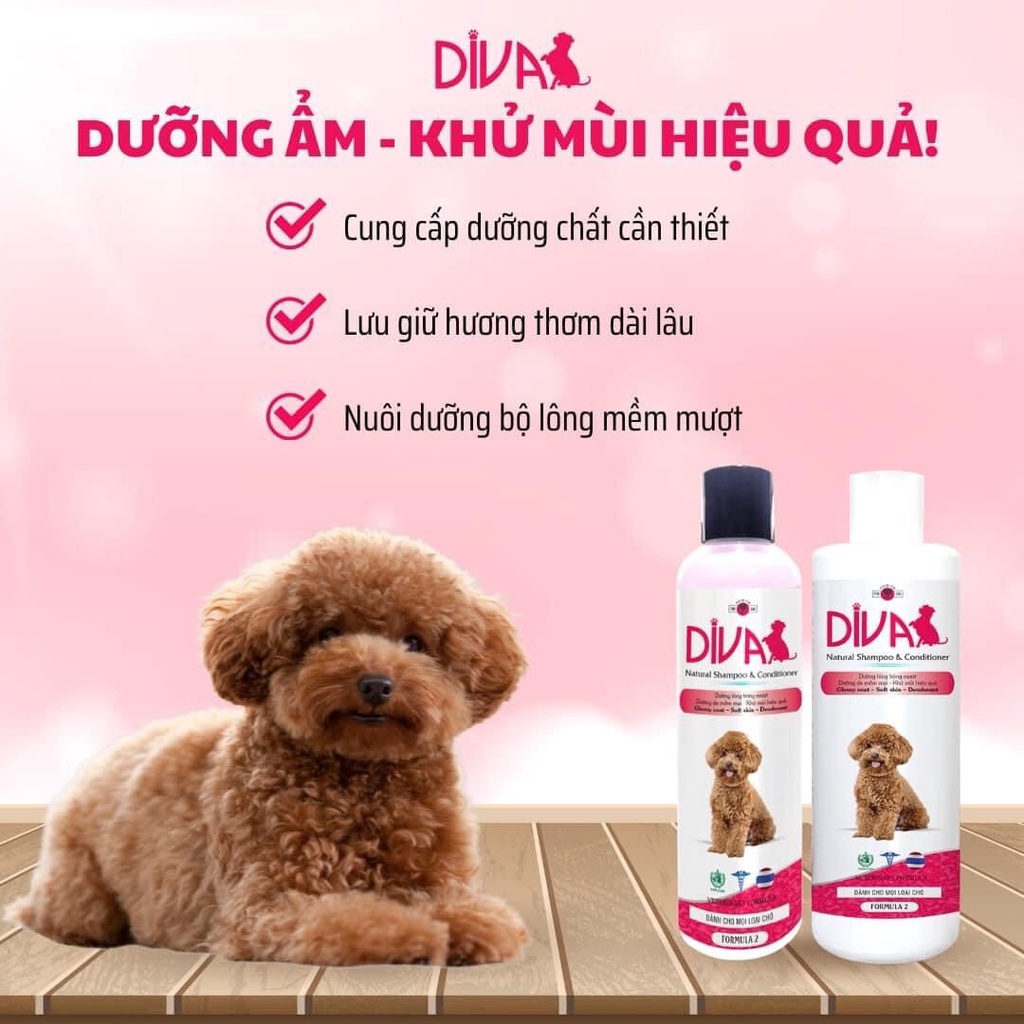 SỮA TẮM DIVA - KHỬ MÙI HIỆU QUẢ CHO CHÓ 260ML &amp; 400ML