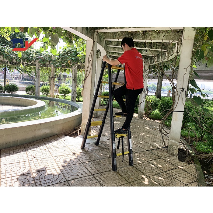 Thang nhôm rút đôi DIY TL-AI-50B sơn tĩnh điện, chiều cao sử dụng tối đa chữ A 2.5m chữ I 5.0m