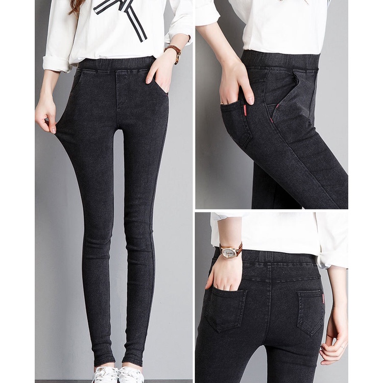 Quần Legging Jean Lót Lông Cạp Cao Giữ Nhiệt Tốt