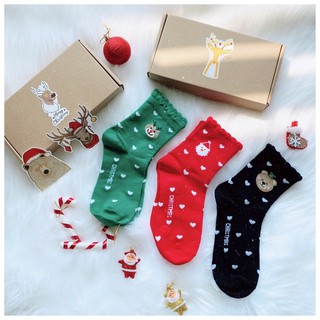 [SIÊU SALE NEW YEAR] TẤT VỚ COTTON HÀN QUỐC NOEL GIÁNG SINH