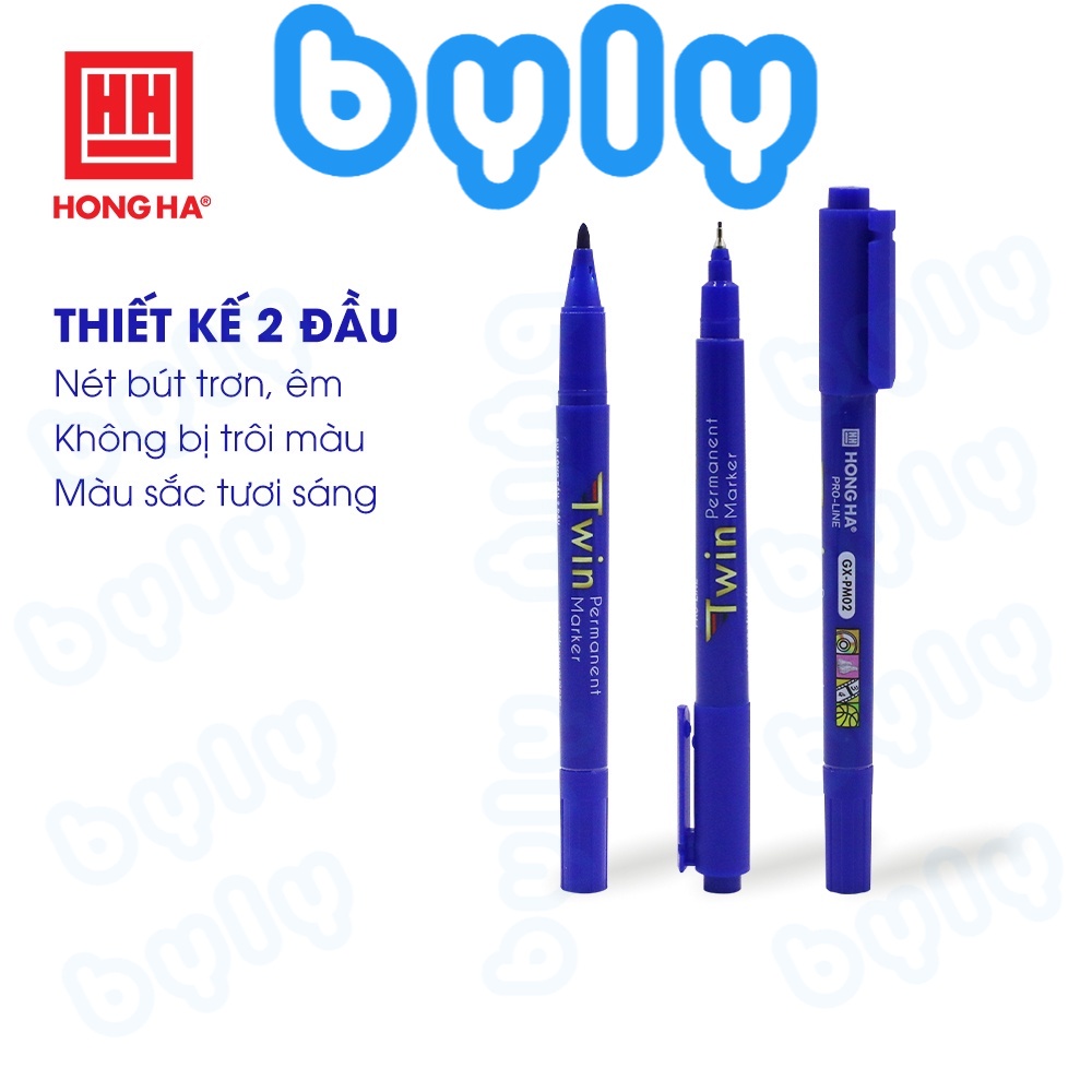 Bút lông dầu 2 đầu GX-PM02 Hồng Hà 6669 - ByLy Store