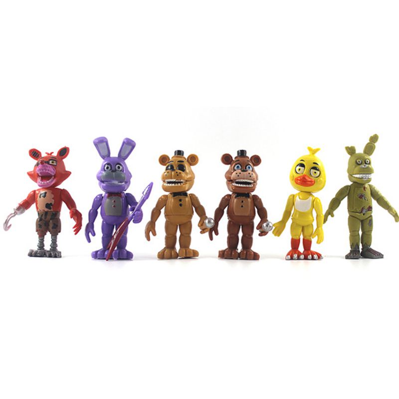 Bộ 6 Mô Hình Nhân Vật Trong five fnaf nights at Freddy 'S Actions