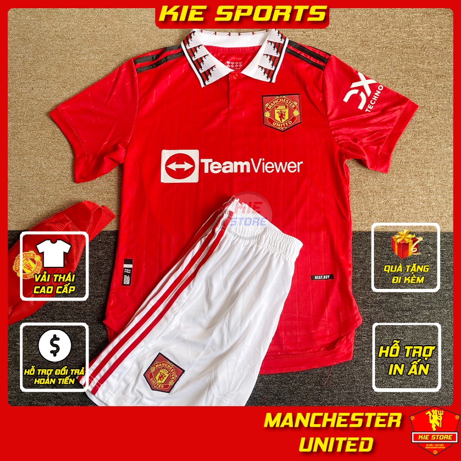 Bộ quần áo bóng đá CLB Manchester United 2022 sân nhà có cổ phiên bản SPF/ Bộ quần áo MU chuẩn thi đấu vải Thái cao cấp